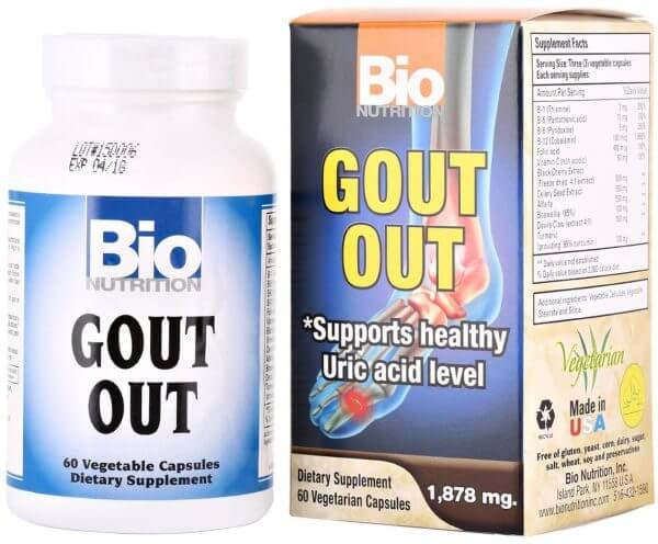 Viên uống trị gout Bio Nutrition Gout Out Vegetable Caspules